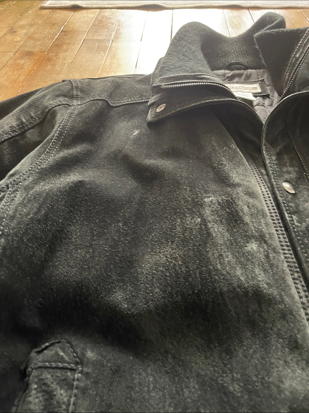 Vintage black leather moto-inspired utility jacket -XL - Picture 12 of 12